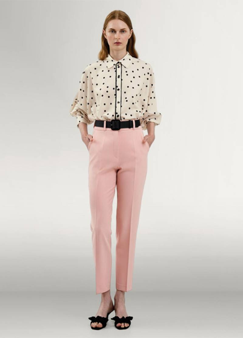 High-waist, straight-leg pants in peach in Dublin, Ireland