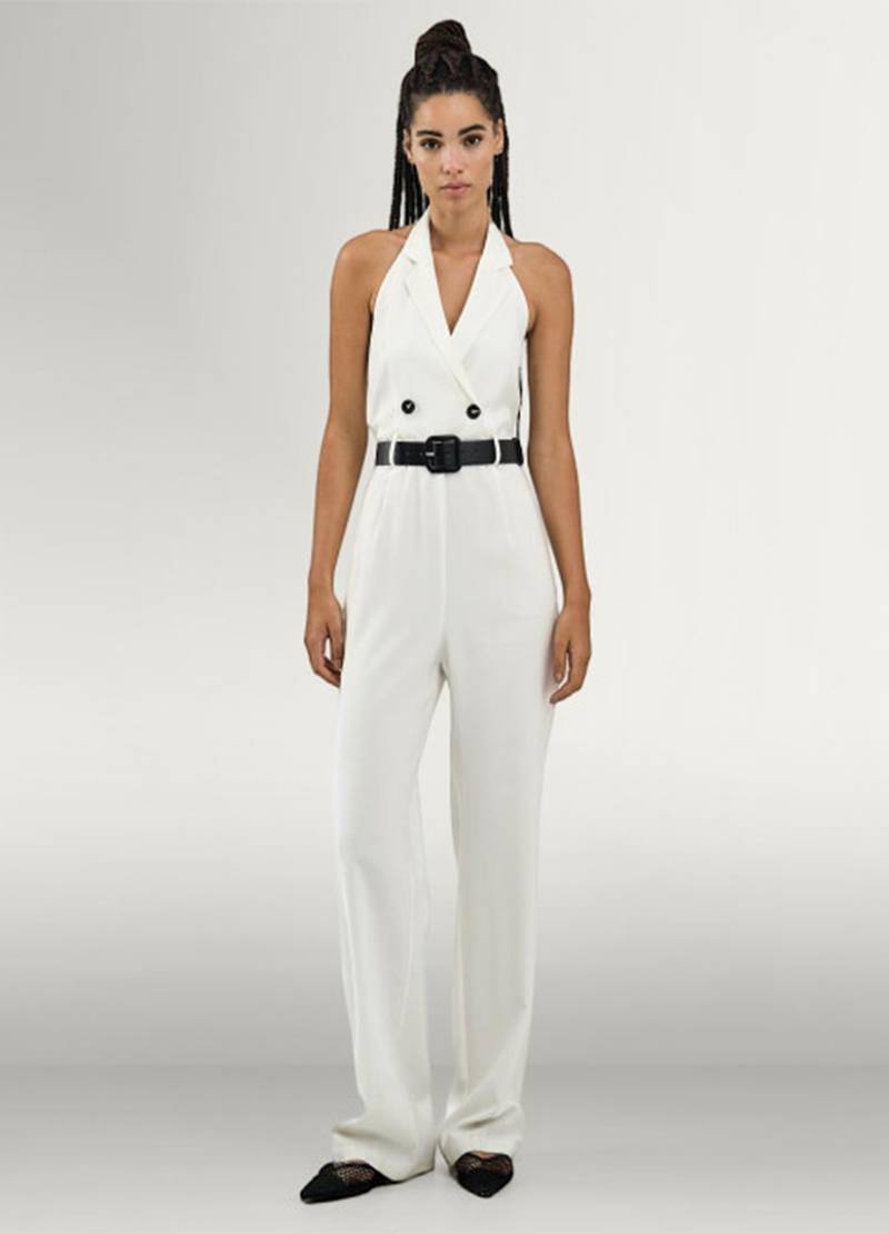 Shop online the off- white Wrap Jumpsuit from ACCESS Fashion in Dublin, Ireland