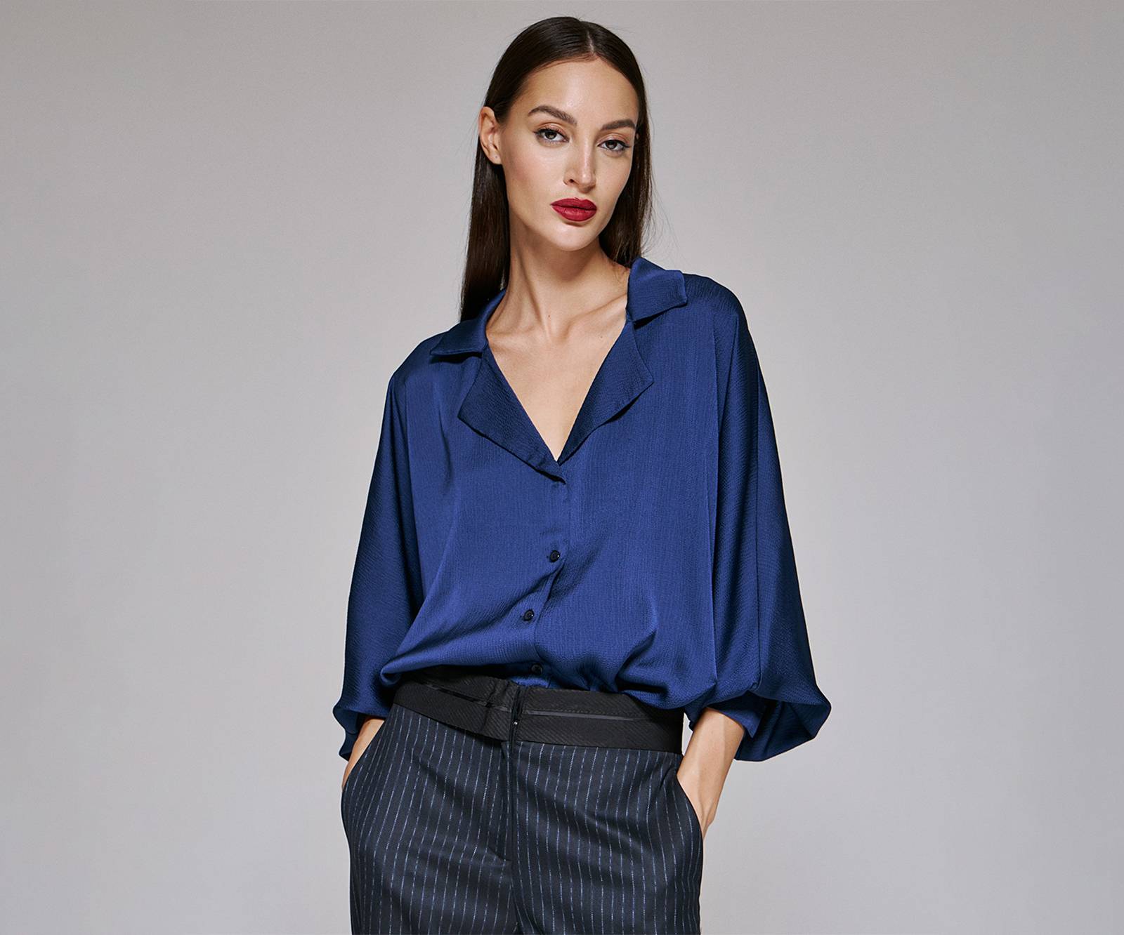 Oversized shirt with a lapel collar in blue in Cork near Limerick