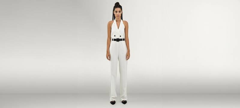 Find the wrap jumpsuit with buttons in white in Dublin, Ireland