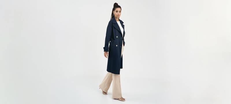 Shop online the timeless trench coat in black and navy blue in Cardiff, Wales