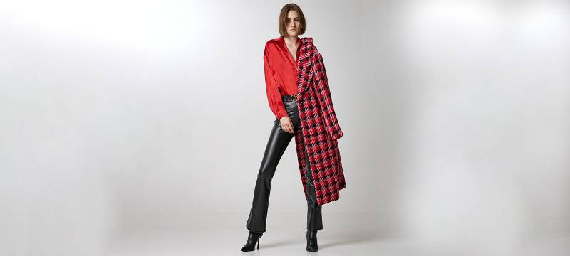 Find online high quality red-hued button-up shirts for trendy winter looks with fast delivery in Dublin, Ireland